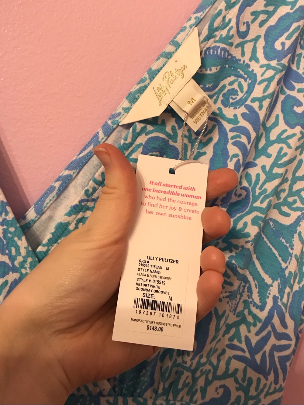 Lilly Pulizer Clara Sleeveless Romper Stretch Resort White Goombay Groove size M - Picture 2 of 4